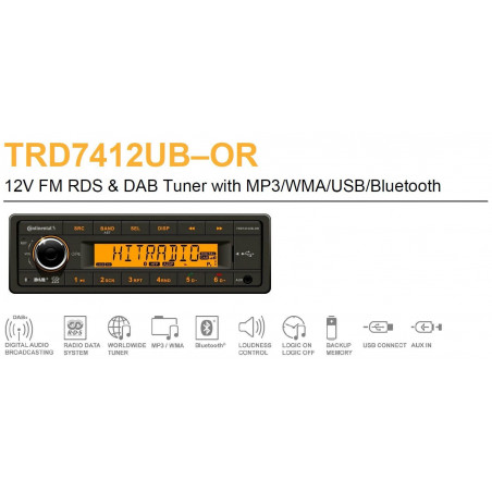 Continental TRD7412UB-OR Radio samochodowe Bluetooth MP3 USB Tuner DAB