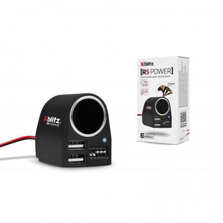 Xblitz R5 Power Zasilacz do kamery samochodowej rejestratora stałe zasilanie + USB
