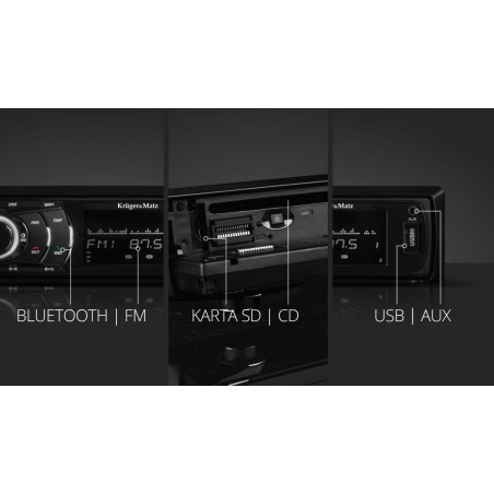 Kruger&Matz KM0103.1 Radio samochodowe Bluetooth CD MP3 USB AUX SD