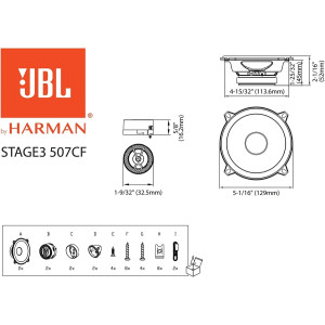 JBL Stage 3 507CF Głośniki samochodowe 13cm / 130mm System