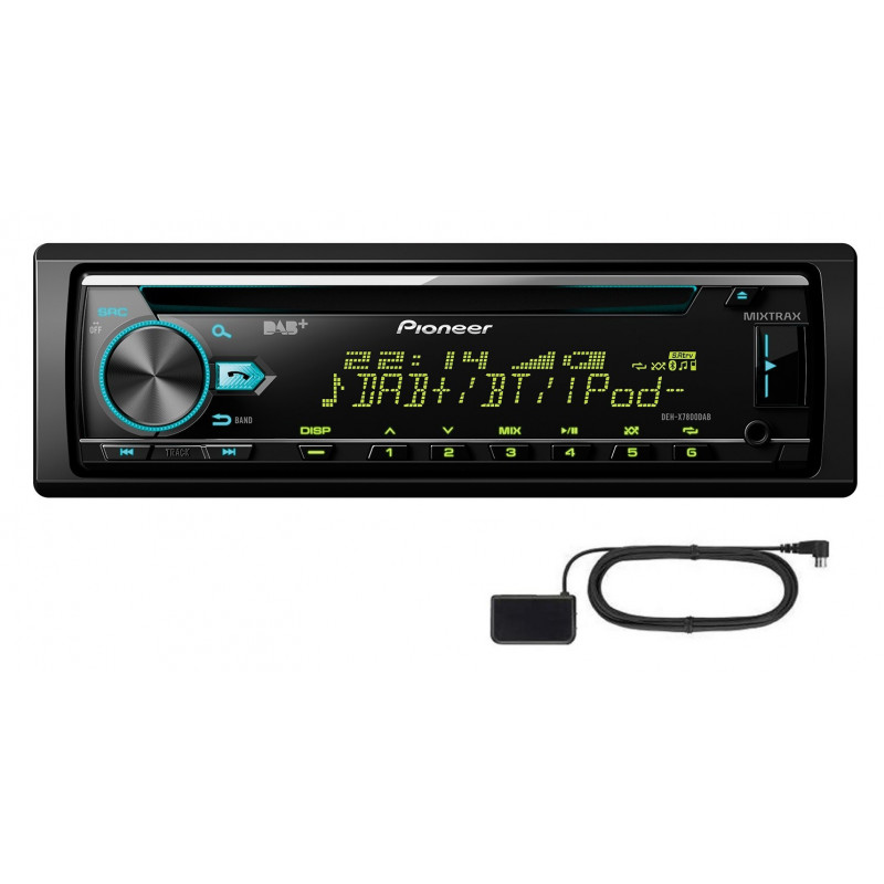 Pioneer DEH-X7800DAB Radio samochodowe Bluetooth DAB MP3 CD + antena