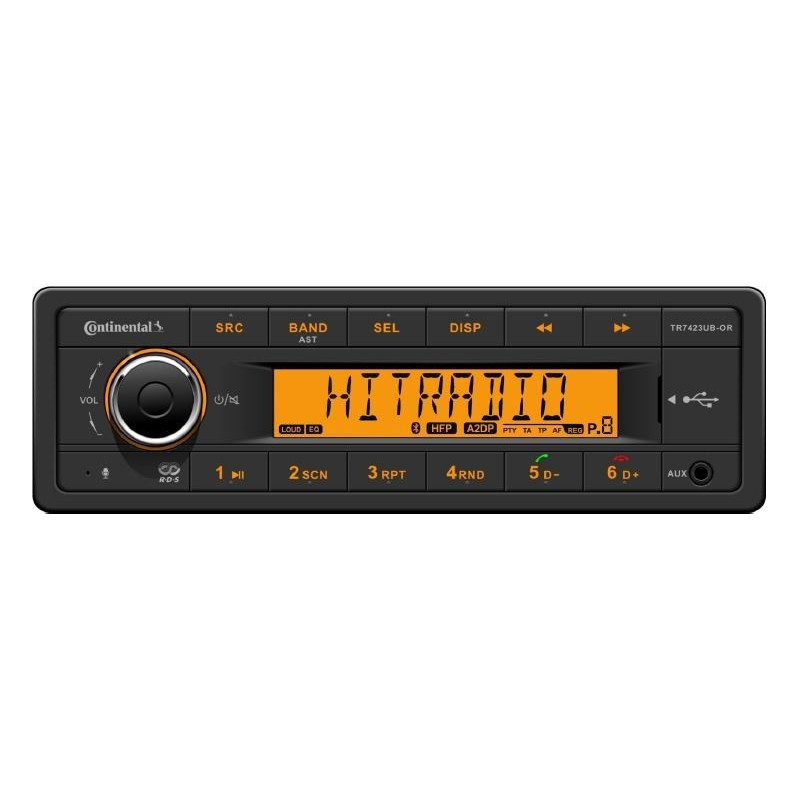 Continental TR7423UB-OR  Radio do ciężarówki Tir 24V Bluetooth MP3 USB