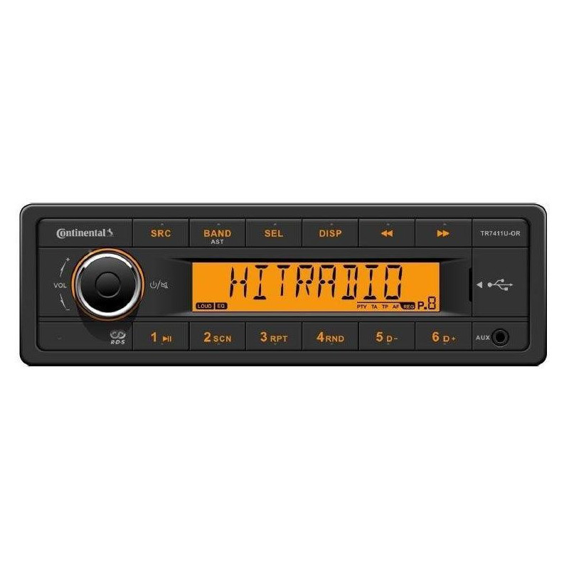 Continental TR7411U-OR Radio samochodowe klasyczny wygląd RETRO MP3 AUX