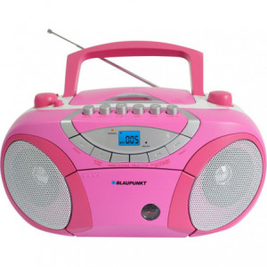 Blaupunkt BB15PK Przenośny radioodtwarzacz kasetowy z CD MP3 USB AUX Różowy