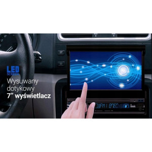 Vordon AC-5201 KENT Radio samochodowe 1DIN wysuwany LCD MP3 USB Mirror Link Bluetooth menu język Polski