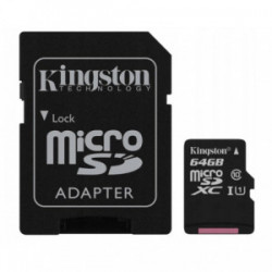 Kingston karta pamięci 64GB Micro SD HC + adapter
